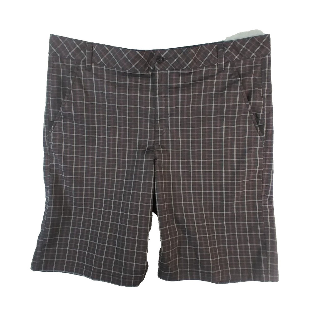 Fila Sport Mens Golf Shorts 40x10 Blue Plaid Flex Stretch Dri Fit Outdoor